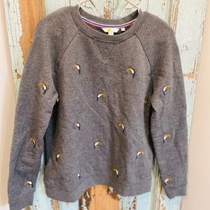 Boden sweatshirt.  Grey, toucan print. Medium